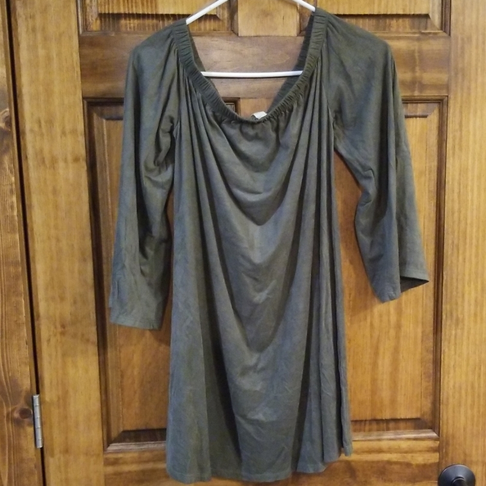 Boutiqe Off the shoulder faux suede dress